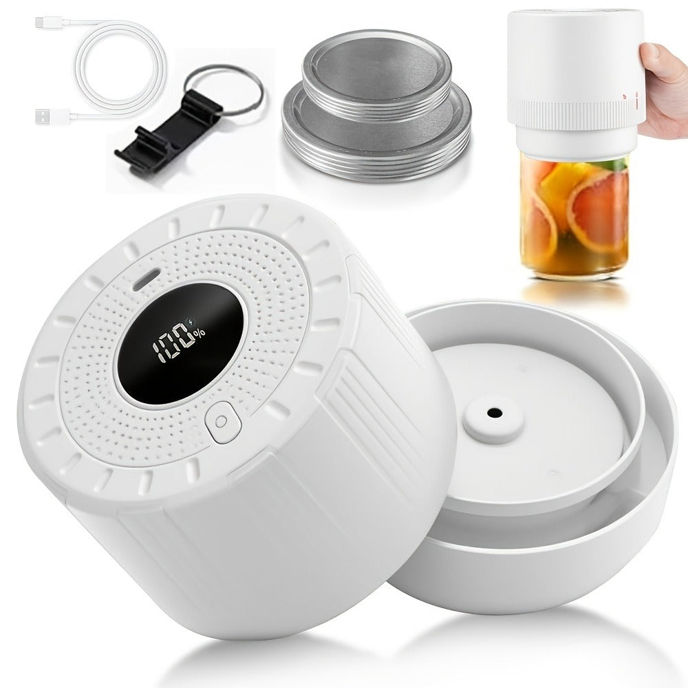 Electric Mason Jar Sealer One-Touch Vacuum Seal with Regular Mouth Lids