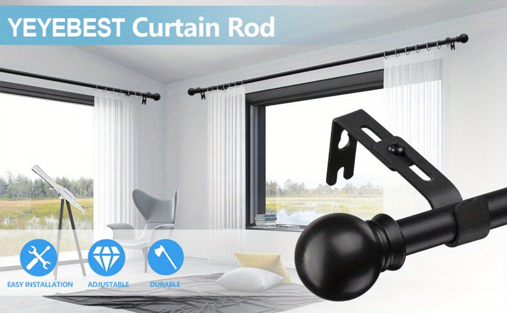 Adjustable Curtain Rod in an Adjustable Design for Living Room and Kitchen