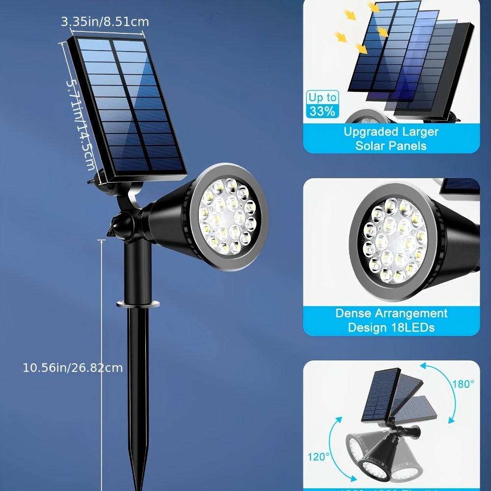 Solar Landscape Lights with 8 Color Modes Outdoor Solar Spotlight for Garden