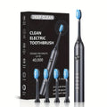 Sonic Electric Toothbrush – 5 Vibration Modes, Soft Bristle, Type-C Fast Charging, Waterproof, Deep Clean & Teeth Whitening Rechargeable Power Toothbrush for Men & Women, 4 or 8 Brush Heads