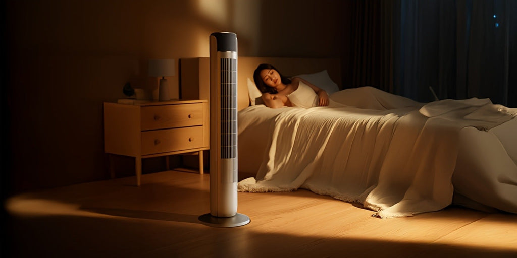 Bladeless Tower Fan with Remote Control and 12-Hour Timer for Home