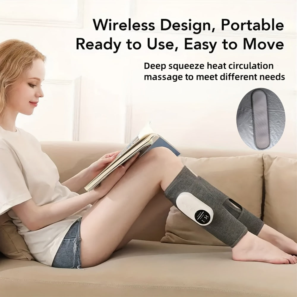 Leg Massager: Air Compression, Cordless Calf & Foot Massager with 3 Intensity Levels for Legs, Thighs