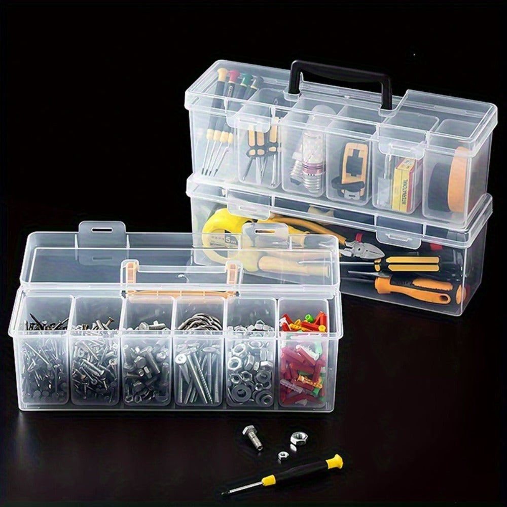 Organizer Box Set with Multi-Compartment Hardware Organizer for Screws