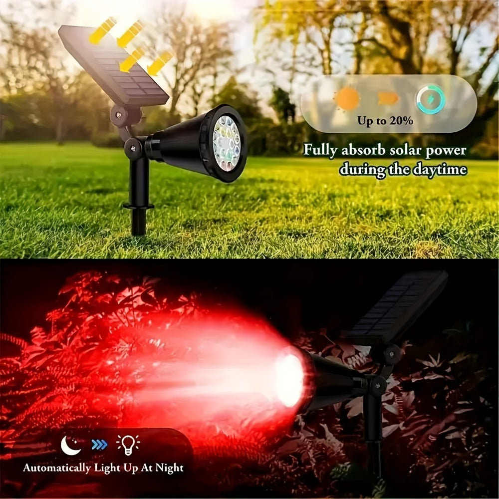 Solar Landscape Lights with 8 Color Modes Outdoor Solar Spotlight for Garden