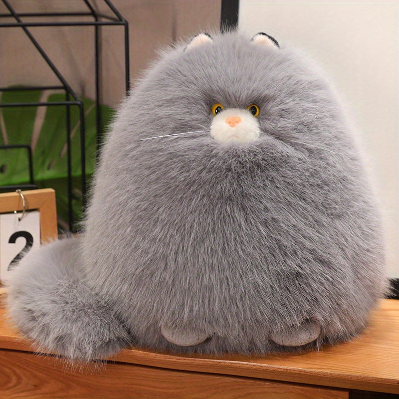 Silly Long Hair Cat Plush Pillow for Cat Lovers, Soft and Comforting for Sleep