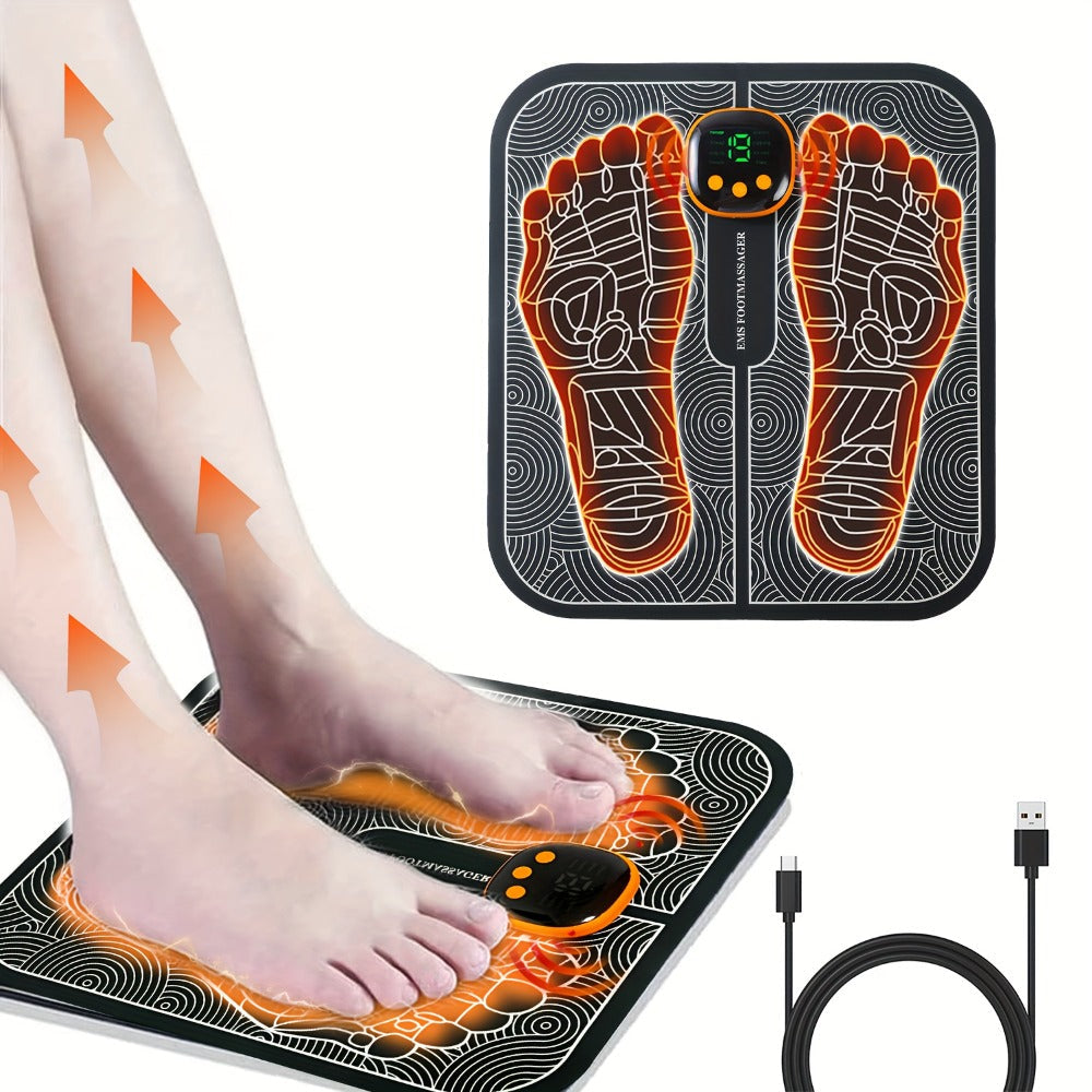 Foot Massager Pad with 8 Modes and 19 Intensity Levels for Circulation