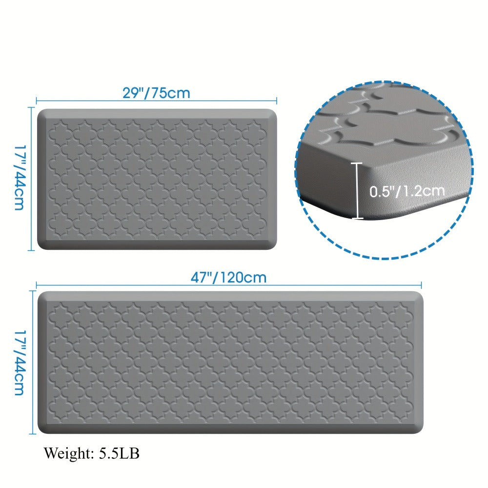 Anti Fatigue Kitchen Mat Set in a Non-Slip Design for Kitchen and Office