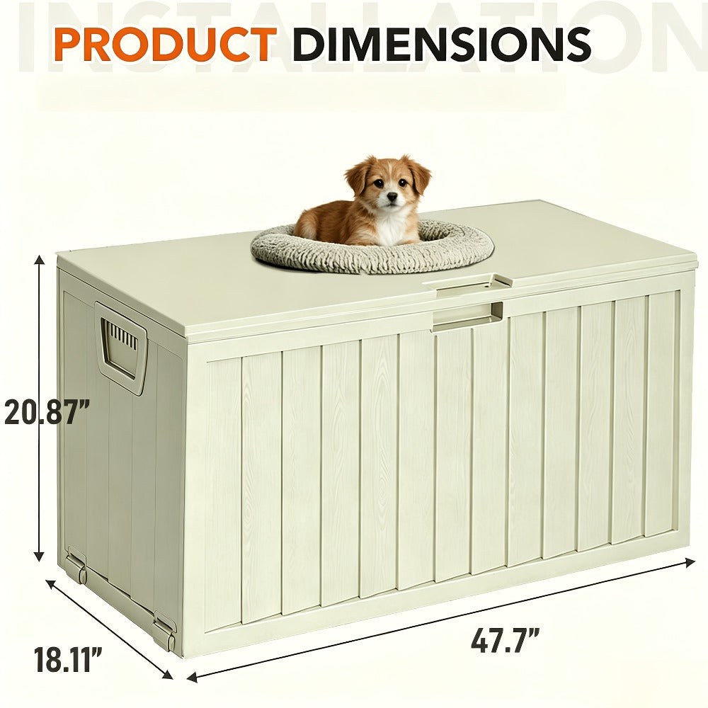Outdoor Storage Box with Handles and Wheels for Pool Accessories