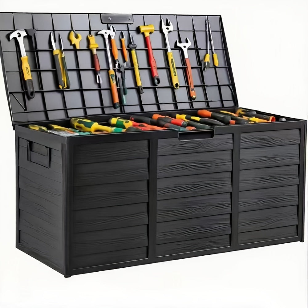 Outdoor Storage Box with Handles and Wheels for Pool Accessories