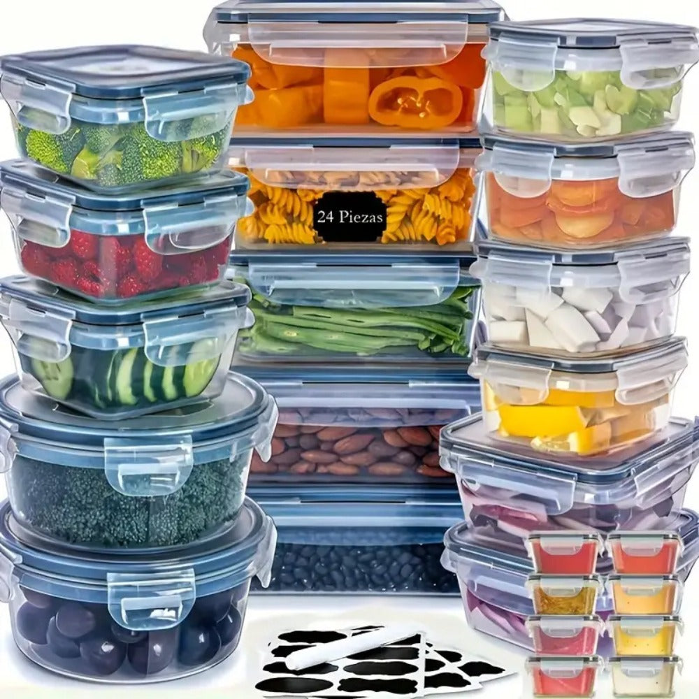 Food Storage Containers With Lids Airtight Plastic Container Set for Kitchen Pantry Organization, Easy-Lock Leak-Proof Design