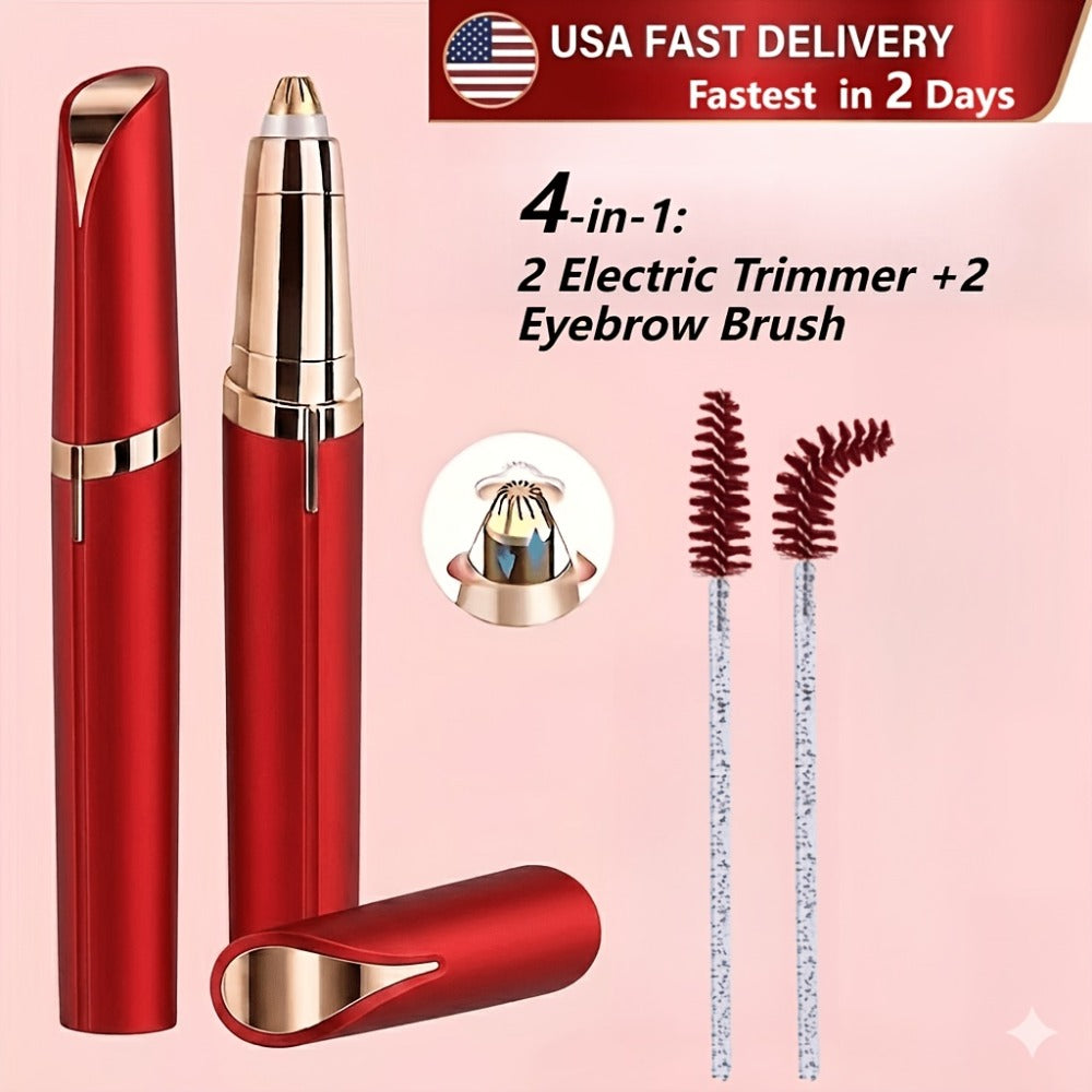 Eyebrow Trimmer: Electric for Women 2 Pack, USB Rechargeable Painless Precision Eyebrow Razor Pen