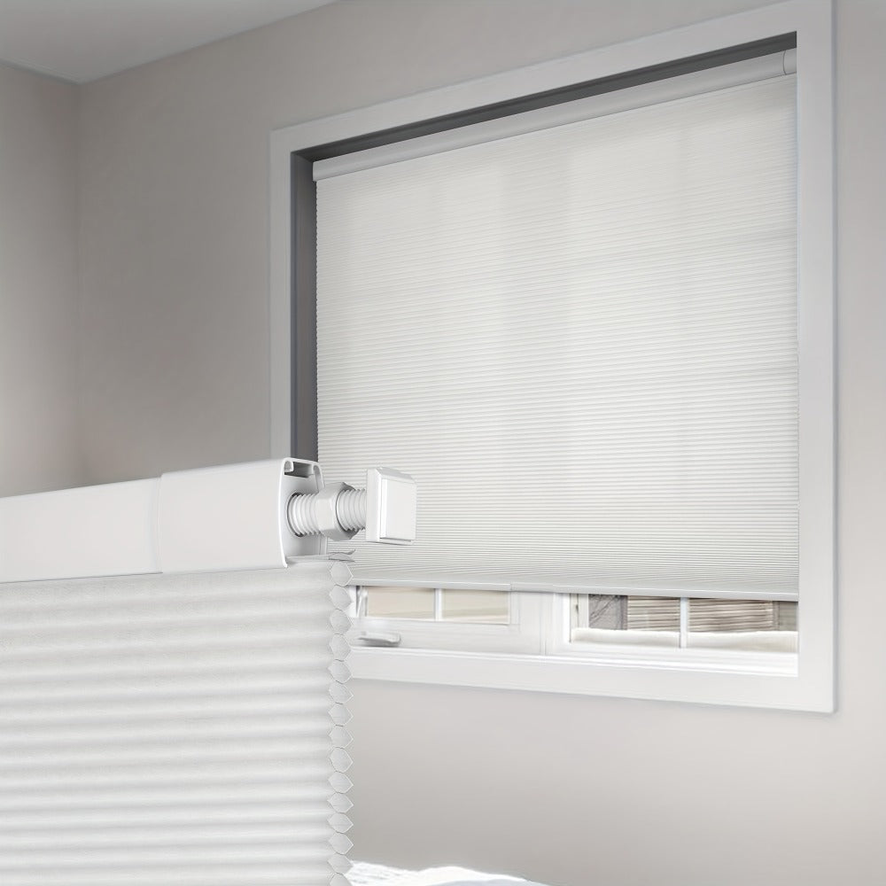 Cordless Honeycomb Cellular Shades No Drill No Tools Install - Color-Matched Blackout & Light Filtering Window Blinds, 64 Inch Height, Custom Width 21"-46", Energy Efficient Room Darkening Shades