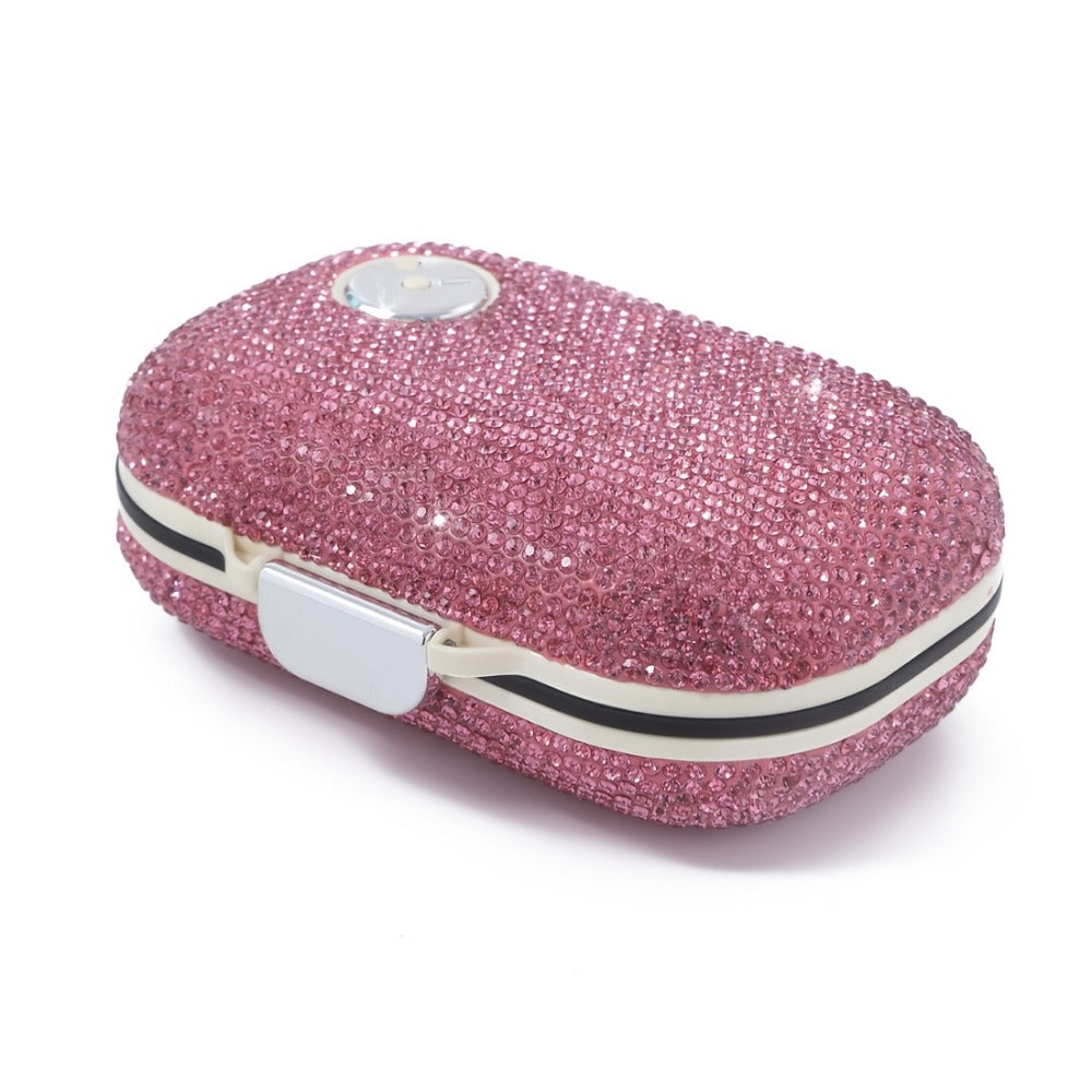 Pill Organizer with Seven Separate Compartments, Compact Square or Oblong Travel Case for Daily Supplements