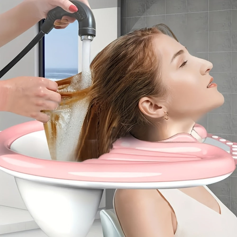 Foldable Inflatable Shampoo Basin with Air Pump and Drainage for Bedridden Elderly