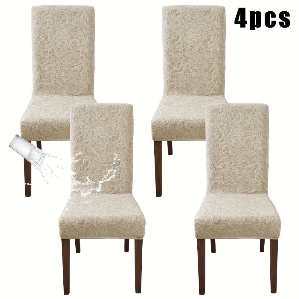Chair Covers, Plant Print Slipcovers for Dining Room Kitchen Chairs, Elastic Parsons Chair Protector