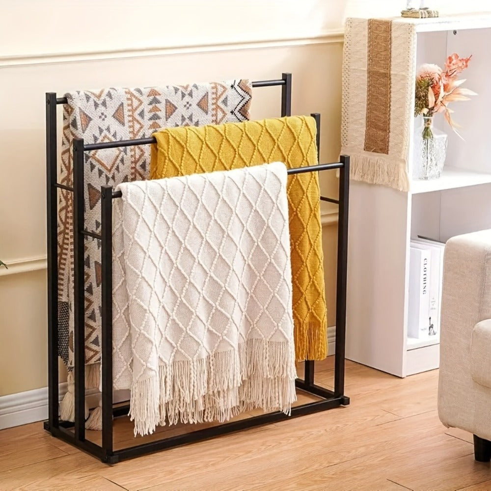 Towel Rack, Freestanding 47 Inch Tall 3-Tier Floor Standing Towel Holder for Bathroom Bedroom Pool Outdoor