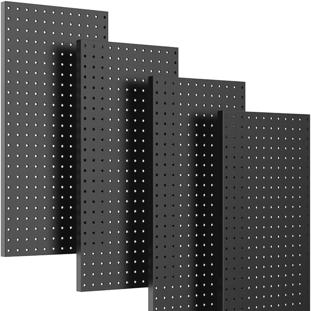 Pegboard Wall Panels in Heavy-Duty Steel, Two or Four-Pack Wall-Mounted Tool Organization for Garage Workshops