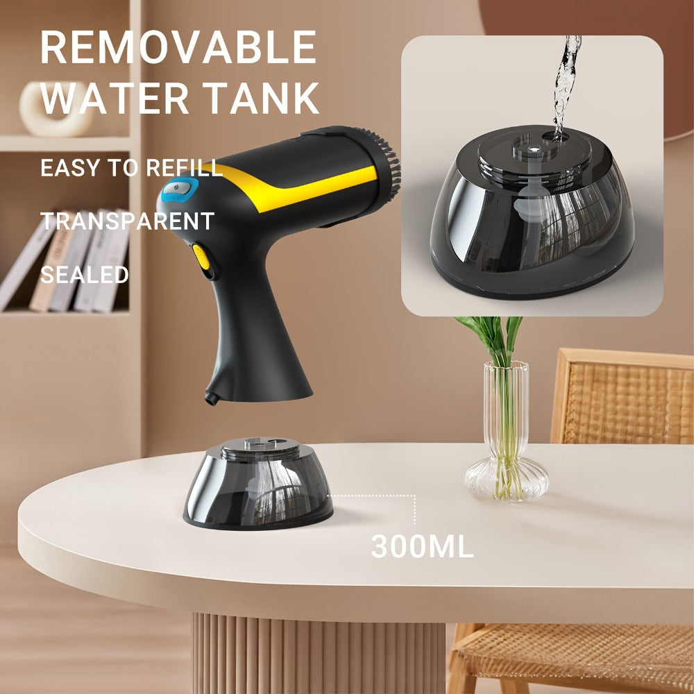Steamer Iron For Clothes with Cleaning Brush Black White Carbon Fiber