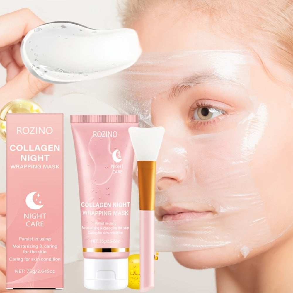 Collagen Overnight Wrapping Facial Mask with Hyaluronic Acid for Glowing Skin