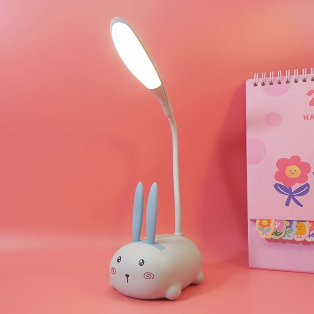 Kids Night Light in Bunny or Cat Designs, Foldable USB-Rechargeable Mini Table Lamp for Bedroom Lighting