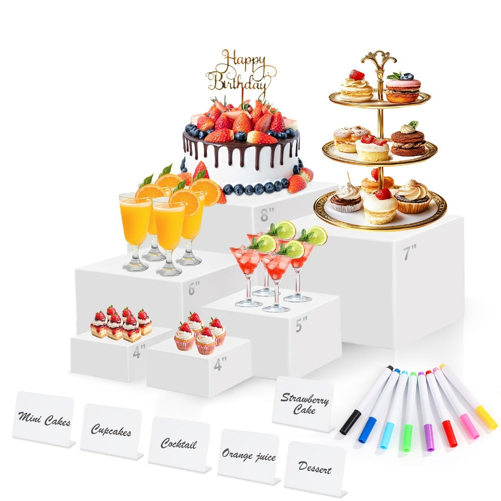 Dessert Display: Acrylic Buffet Risers Display Stand for Party Catering and Jewelry