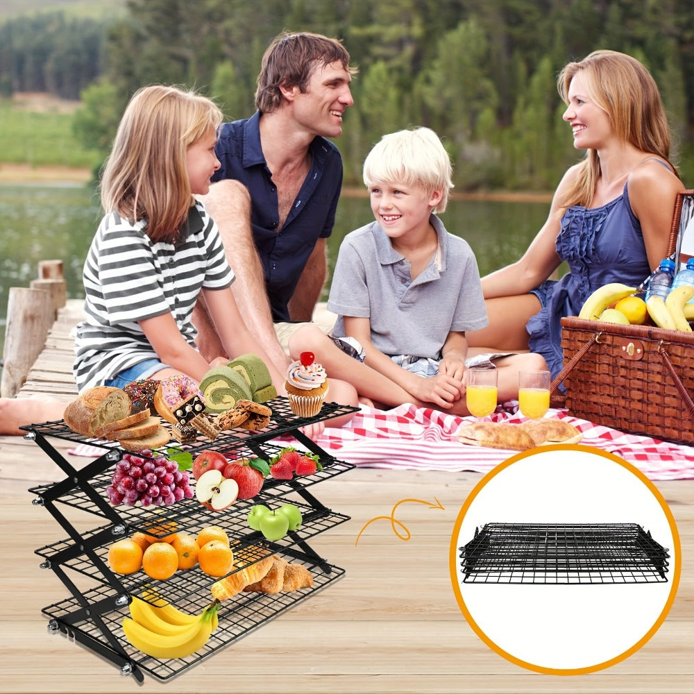 Baking Rack with 4-Position Height Adjustment for Cookies Cakes Bread