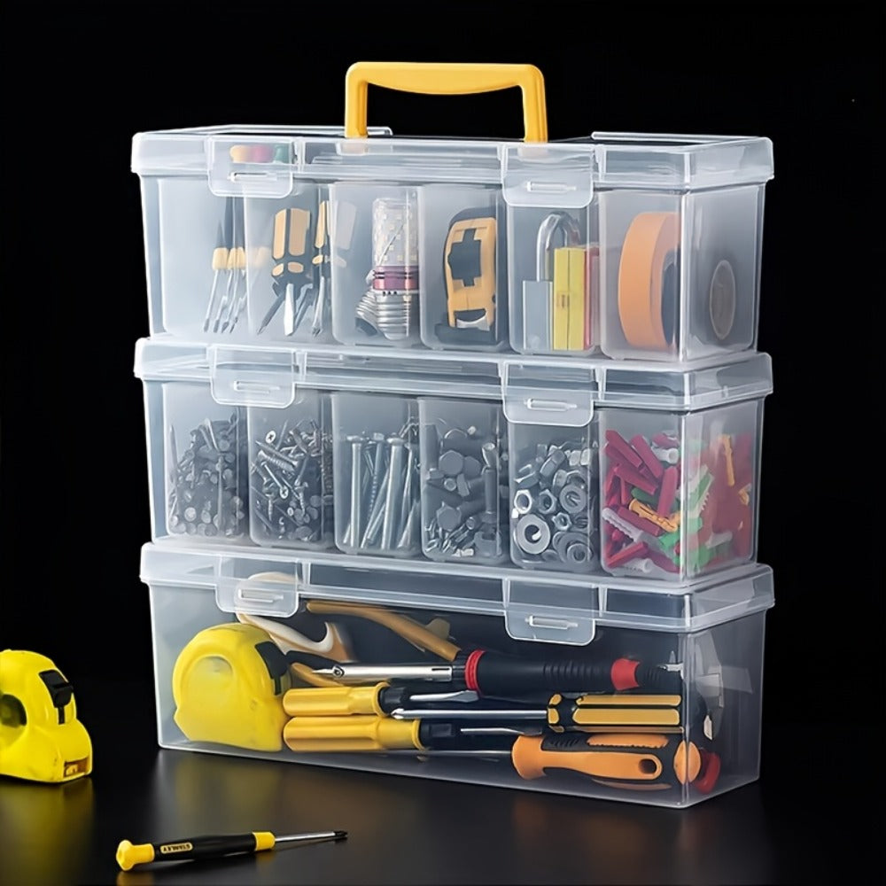 Organizer Box Set with Multi-Compartment Hardware Organizer for Screws