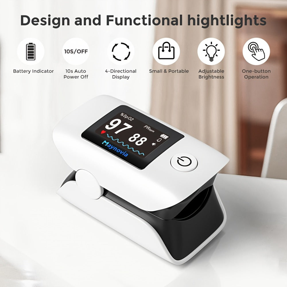 Blood Pressure Monitor, Oximeter Fingertip Digital BP Machine Home Use, Fully Automatic Hypertension Tracker