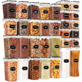 Airtight Food Storage Containers, 32 Plastic Containers and 32 Airtight Snap Lids with Reusable Labels for Pantry Organization