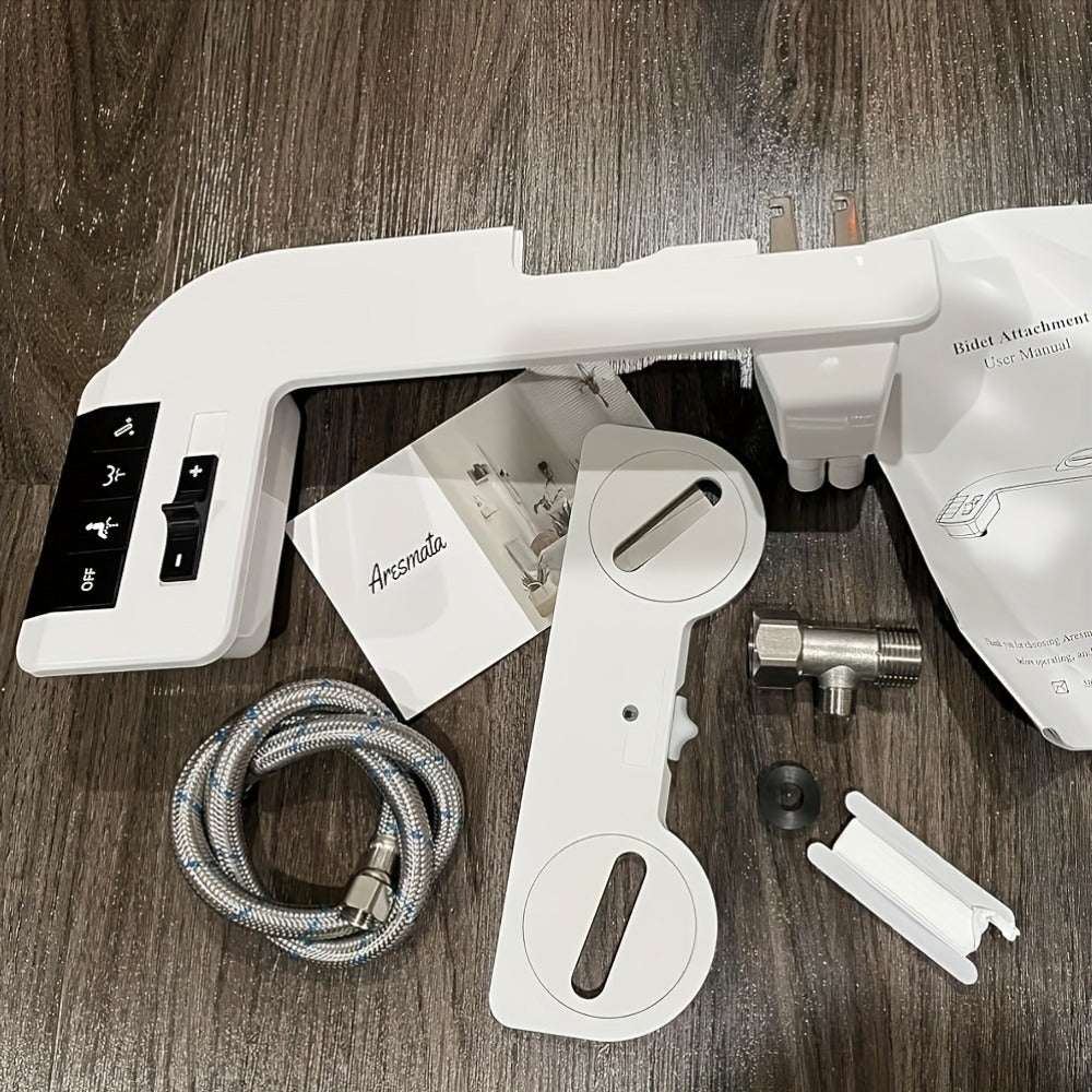 Bidet Attachment, Dual Retractable Nozzle Non-Electric Self-Cleaning Fresh Water Bidet Sprayer, Fits Most Toilets