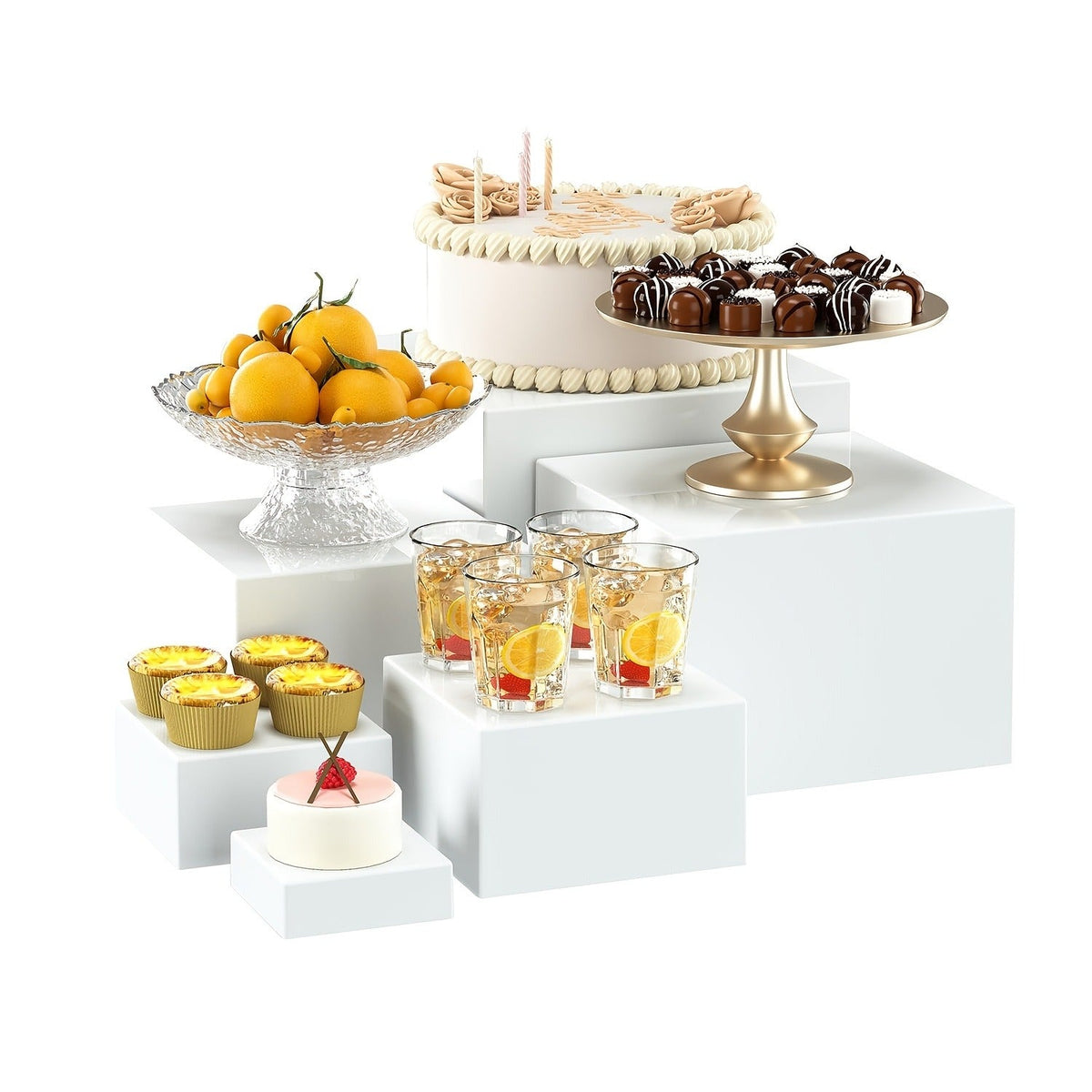Dessert Display: Acrylic Buffet Risers Display Stand for Party Catering and Jewelry