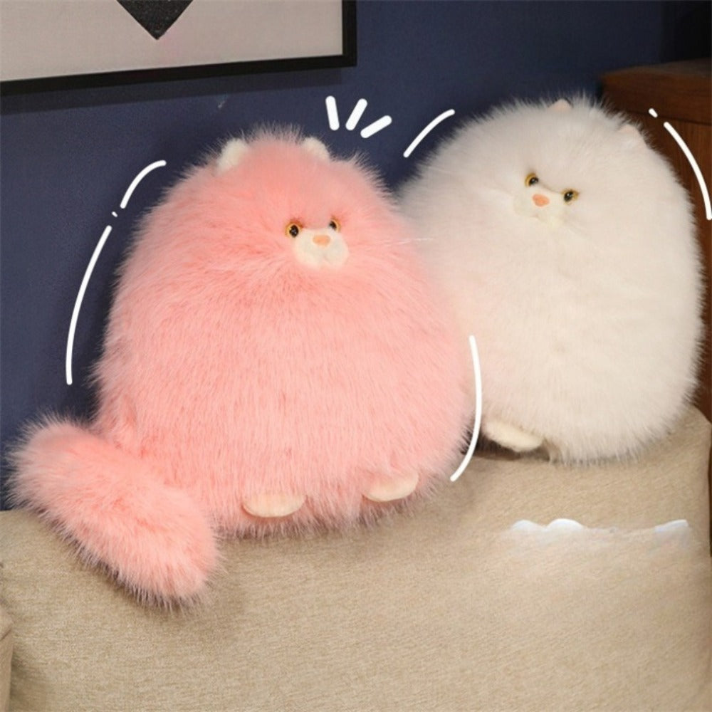 Silly Long Hair Cat Plush Pillow for Cat Lovers, Soft and Comforting for Sleep