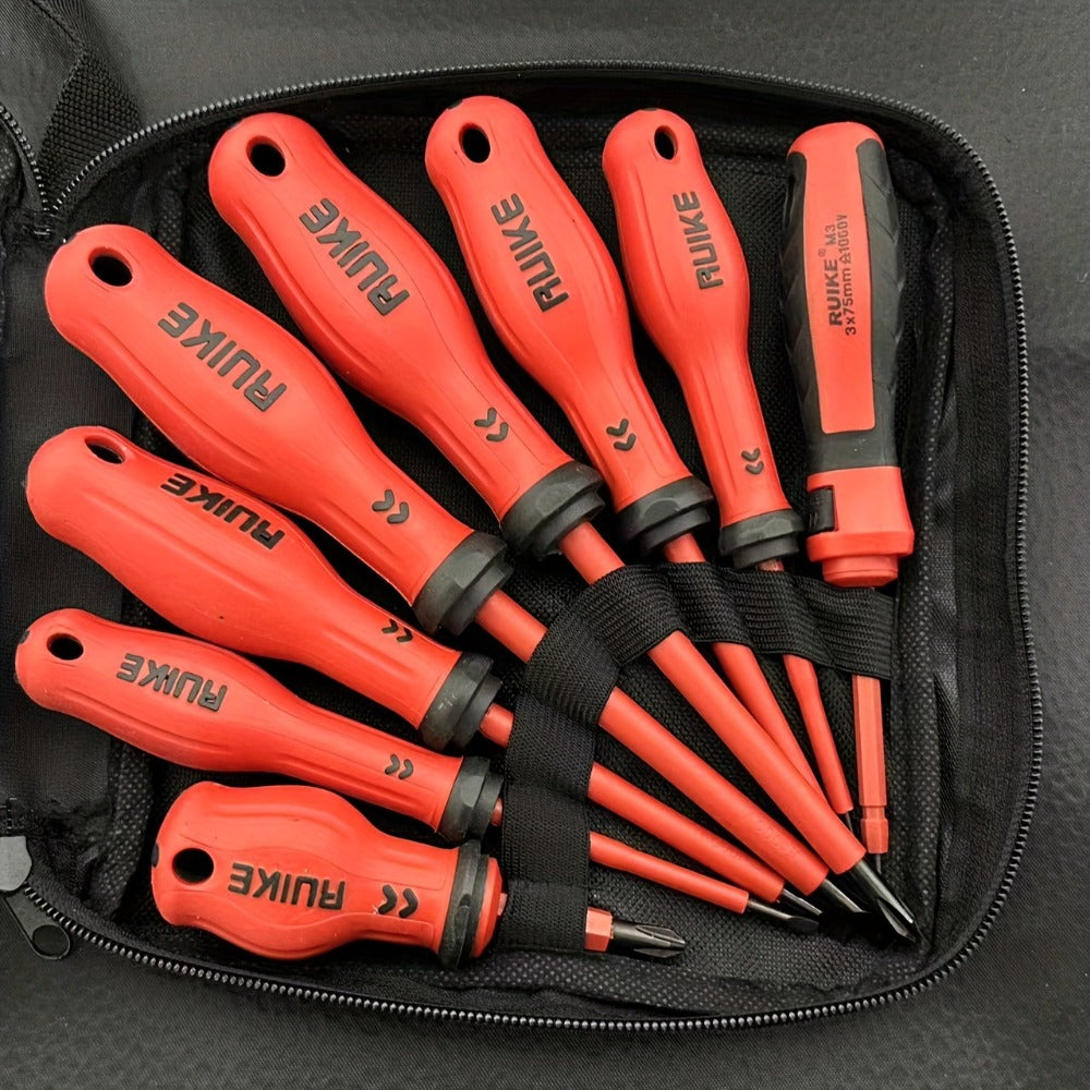 Magnetic Screwdriver Set with 4 Slotted and 4 Phillips Non-Slip Handle Precision Screwdrivers for Electronics