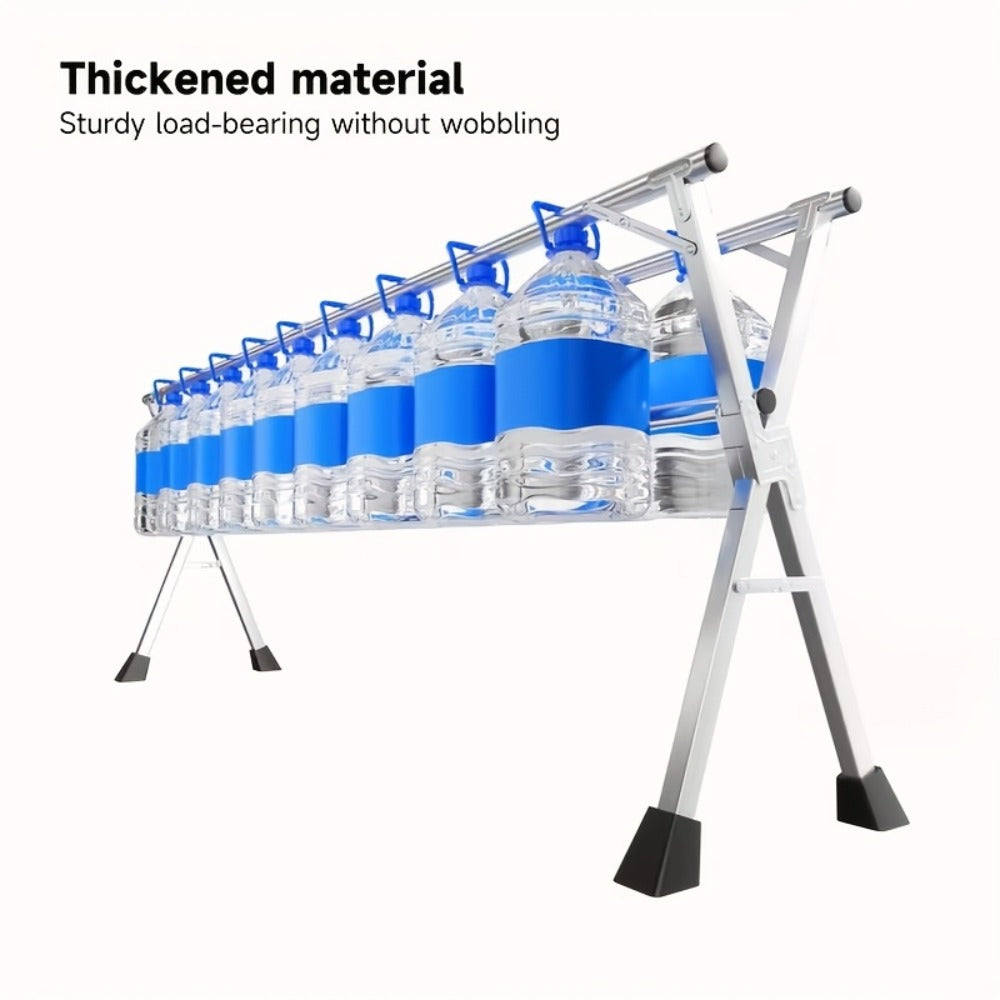 Laundry Drying Rack, Freestanding Stainless Steel Clothes Airer with Folding Frame for Home and Patio