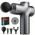 Portable Percussion Massage Gun – Ultra-Quiet Motor, 4 Massage Heads & 6 Adjustable Speeds | Handheld Deep Tissue Massager for Muscle Relaxation, Post-Workout Recovery & Full-Body Relief