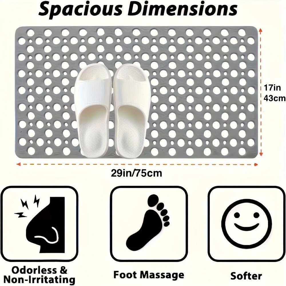 Non-Slip Bath Mat in Extra Soft TPE for the Bathtub and Shower (30x17 Inch)