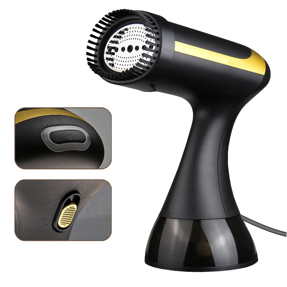 Steamer Iron For Clothes with Cleaning Brush Black White Carbon Fiber
