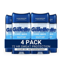 Antiperspirant Deodorant for Men Gillette Clinical 72-Hour Protection – Clear Gel Cool Wave Scent, 3.8 oz, Pack of 4, Anti-White Mark, Prescription Strength Sweat Defense