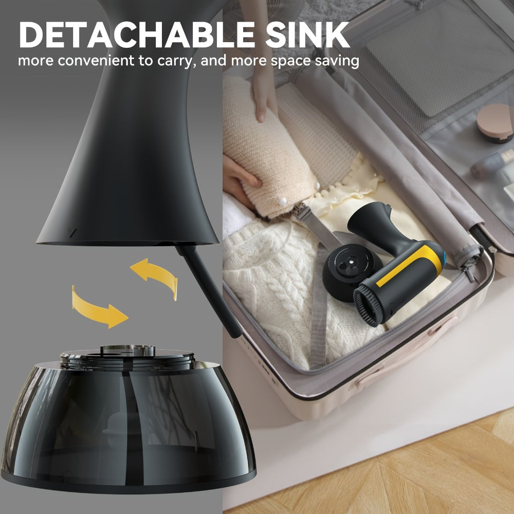 Steamer Iron For Clothes with Cleaning Brush Black White Carbon Fiber