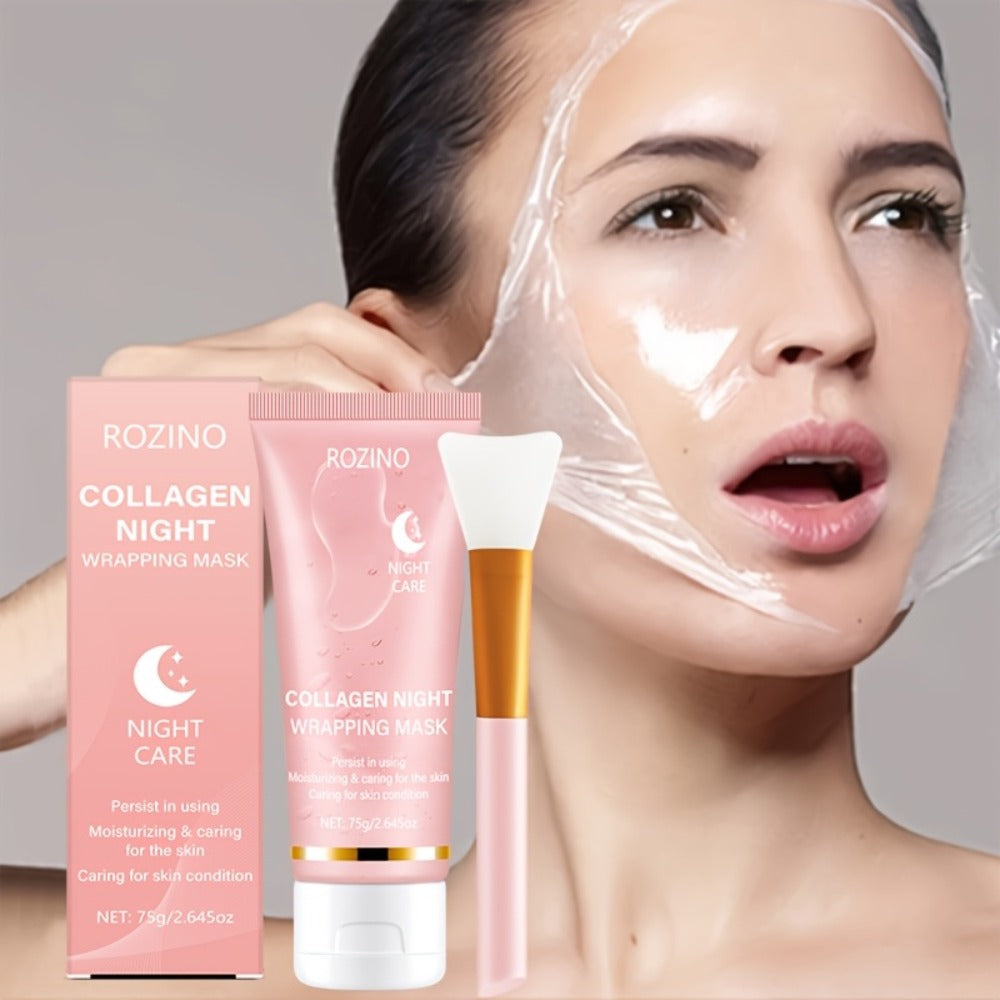 Collagen Overnight Wrapping Facial Mask with Hyaluronic Acid for Glowing Skin