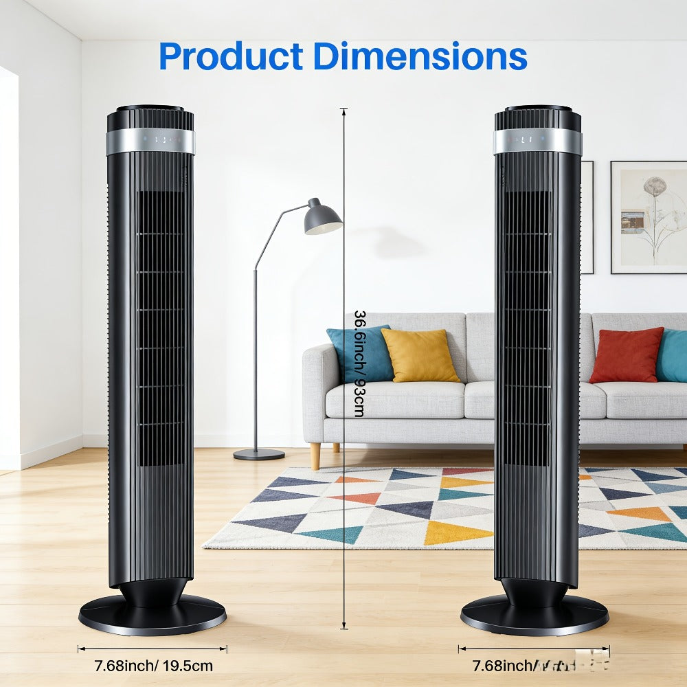 Tower Fan with LED Display 4 Speed Settings and 12-Hour Timer