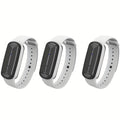 Ultrasonic Mosquito Repellent Bracelet 3-Pack – USB Rechargeable Intelligent Bug Repellent Wristband for Camping, Outdoor, Hiking & Travel, Waterproof Mosquito Control Bracelet for Adults & Kids