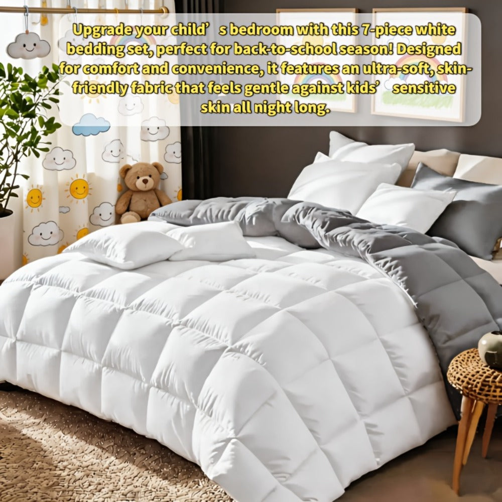 Bed in a Bag Full Queen and King Comforter Set in Soft Satin-Like Fabric (7 Piece)