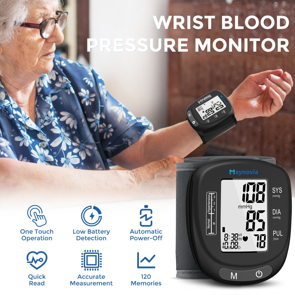 Blood Pressure Monitor, Oximeter Fingertip Digital BP Machine Home Use, Fully Automatic Hypertension Tracker