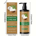 Semi Permanent Hair Removal Cream – Coconut Formula 150g, Use Once for 3-Month Effectiveness, Instant Non-Irritating Smooth & Residue-Free Depilatory for Face, Lips, Armpits, Legs & Private Areas