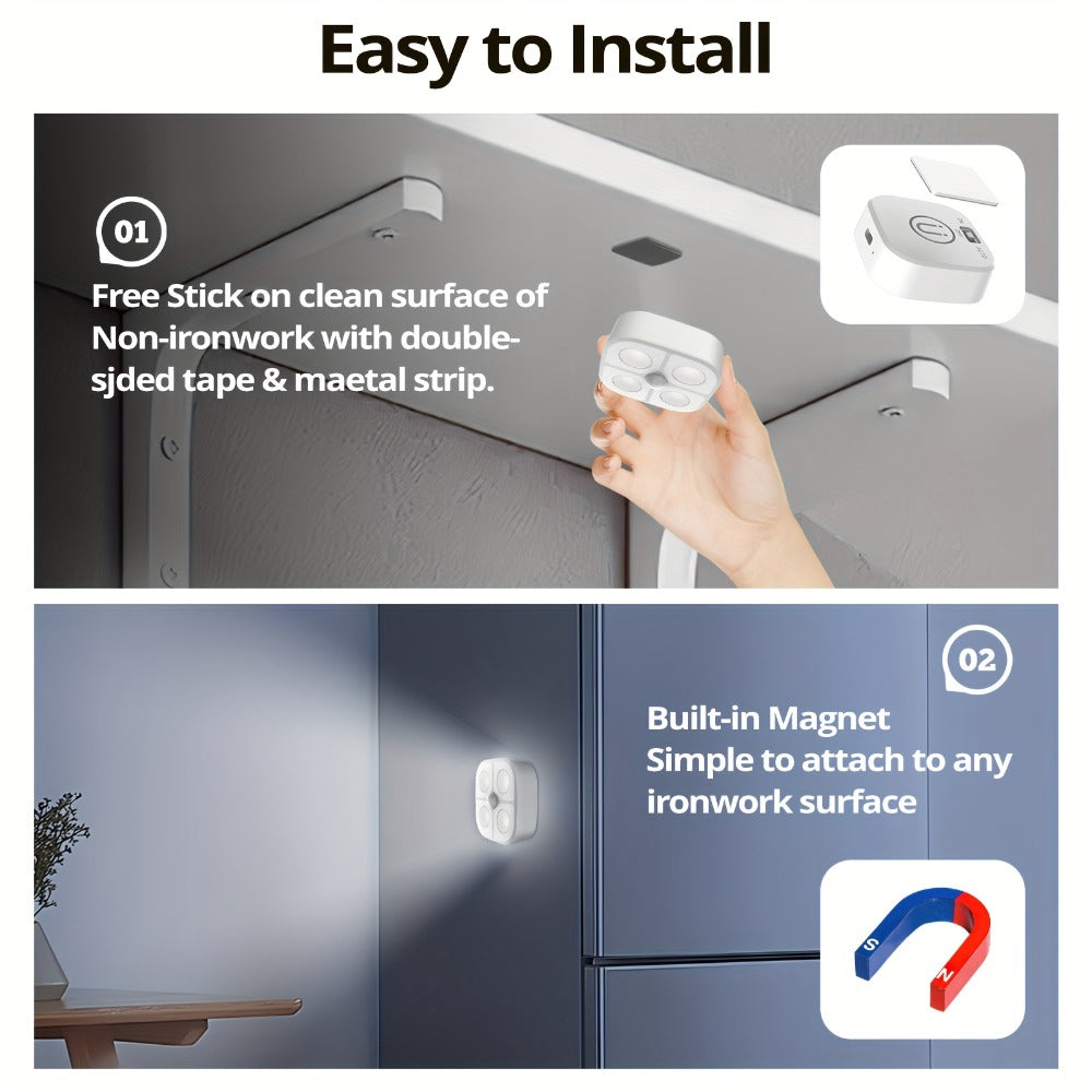 Puck Lights, Wireless LED Closet Lights, Color Changing Night Light for Hallway Stairway Bathroom Bedroom Kitchen