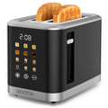 Stainless Steel Toaster 2 Slice with LED Display & Extra Wide Slots – 6 Shade Settings, Defrost Reheat Cancel Functions, Removable Crumb Tray, Compact Design for Bagels, Waffles & Bread