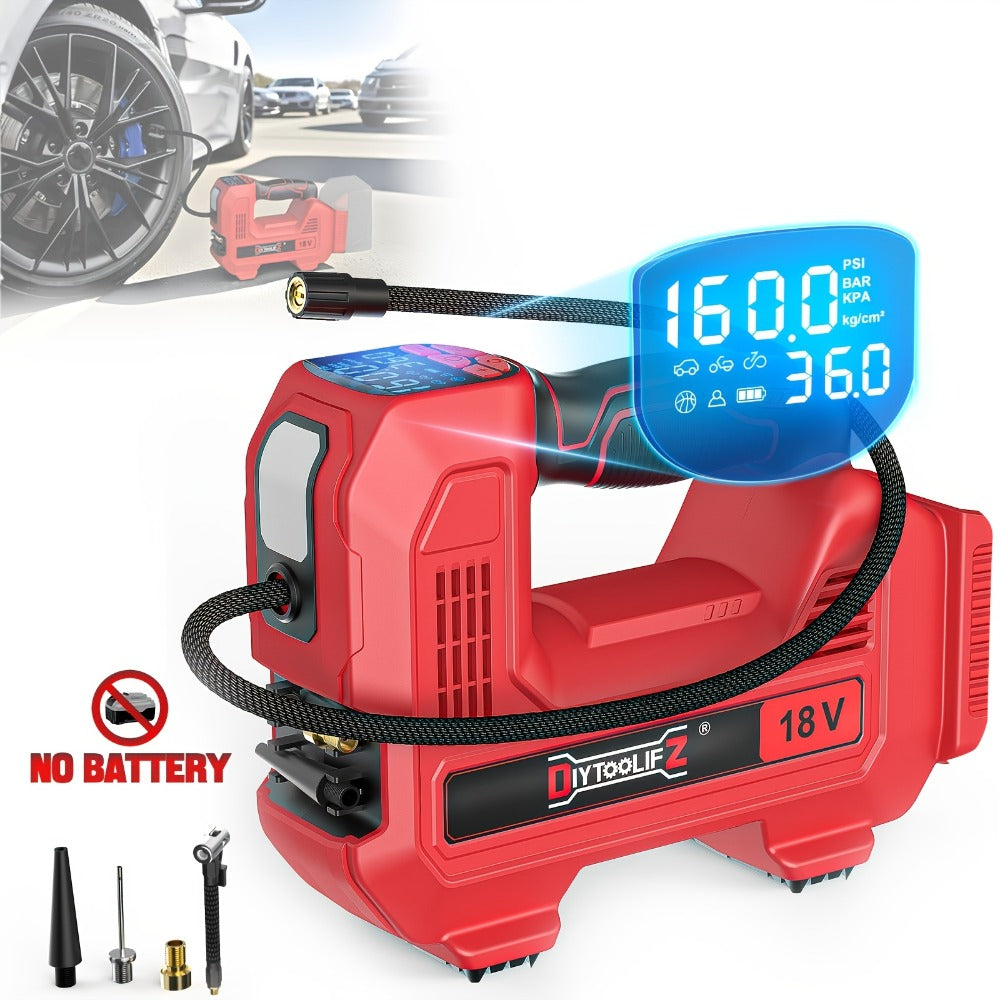 Tire Inflator, Cordless 160PSI Portable Air Compressor Compatible, DeWalt 20V / 18V Battery Digital Pressure Gauge