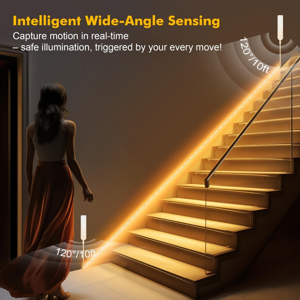 Battery Powered Led Strip Lights in a Rechargeable Design for Staircase
