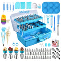 386 Pcs Cake Decorating Baking Set with Piping Nozzles & Frosting Tips – Complete Beginner Baking Tool Kit with Floral Nozzles, Pastry Tips & Decorating Tools